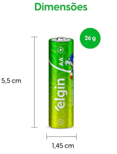Pilha Alcalina AA Elgin com 4 unidades Comum - comprar online