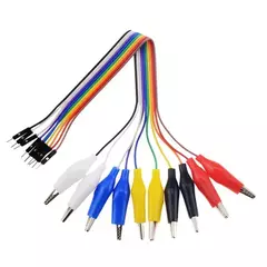 Jumpers 30cm DuPont Conjunto 10 fios Macho com Garra Jacaré