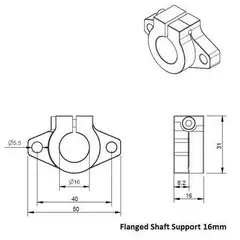 Suporte SHF16 para Eixo Guia Linear 16mm na internet