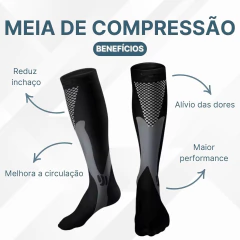 Meia De Compressão Esportiva Cano Longo Azul - loja online