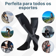 Meia De Compressão Esportiva Cano Longo Preto