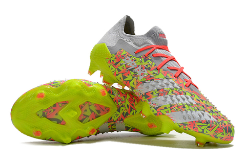 adidas Predator Freak .1 Clear Cinza/Branco/Solar Amarelo LOW FG Chuteira Futebol