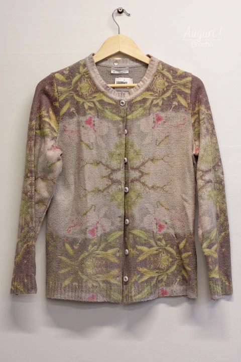 cardigan tricot roxo botanico gida | tam m