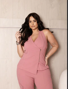 Conjunto Diana feminino blusa colete e calça - comprar online