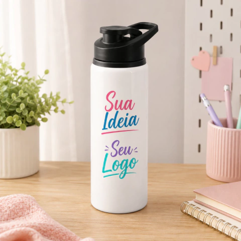 750ml | Garrafa Squeeze Alumínio Personalizada Sua ideia Seu logo