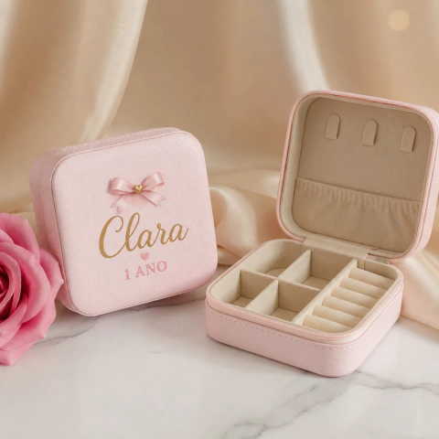 Kits | Mini Porta Joias Personalizado com Nome ou Logotipo | Mimo Presente Aniversário Casamento Madrinha