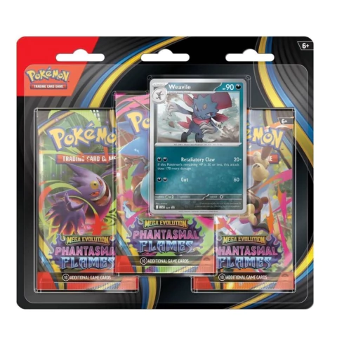 Pokémon TCG: Mega Evolution - Phantasmal Flames - 3-Pack Blister - Inglês