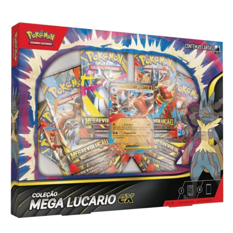 Box Pokémon TCG Mega Lucario EX PT-BR Ultra Rara Garantida