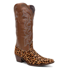 Bota Feminina Texana Bico Fino Pelo Bovino Legitimo Onça - comprar online