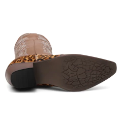 Bota Feminina Texana Bico Fino Pelo Bovino Legitimo Onça - loja online
