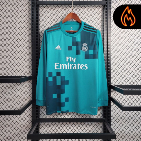 Camisa Manga Longa Real Madrid 17/18 Modelo Retrô