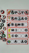30 FICHAS COMPLETE A LETRA + LETRAS MÓVEIS PRETAS