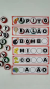 30 FICHAS COMPLETE A LETRA + LETRAS MÓVEIS PRETAS