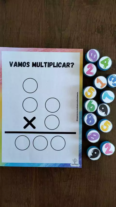 PRANCHA DA MULTIPLICAÇÃO 1 MULTIPLICADOR + NÚMEROS MÓVEIS (PDF)