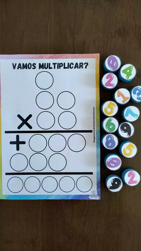 PRANCHA DA MULTIPLICAÇÃO 2 MULTIPLICADORES + NÚMEROS MÓVEIS (PDF)