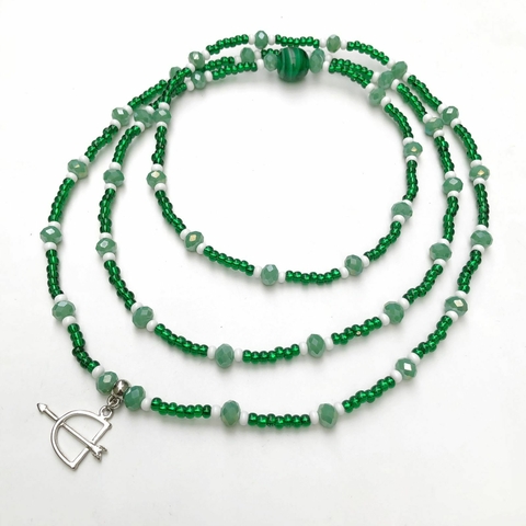 Guia de Oxóssi ou Caboclo em Miçanga com Pingentes