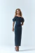 VESTIDO MIDI ESTRUTURADO MAX LAÇO PLISSADO