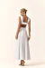 Vestido Tricoline Midi Com Busto plissado e vazado cintura - Closet Deluxe