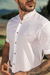 Camisa Curta Padre Linho Branca na internet