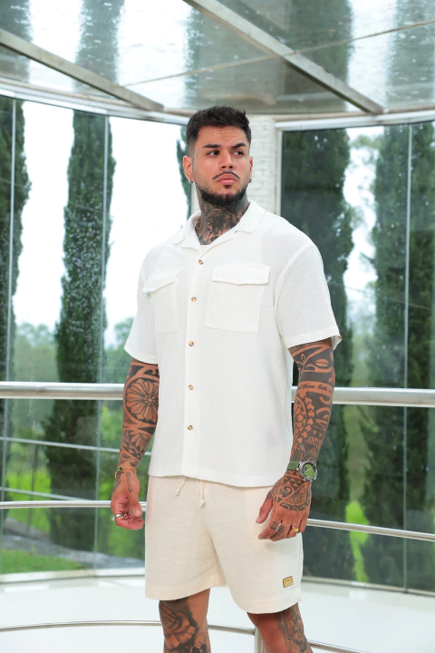 Camisa Resort Milos Bolsos OFF White - comprar online