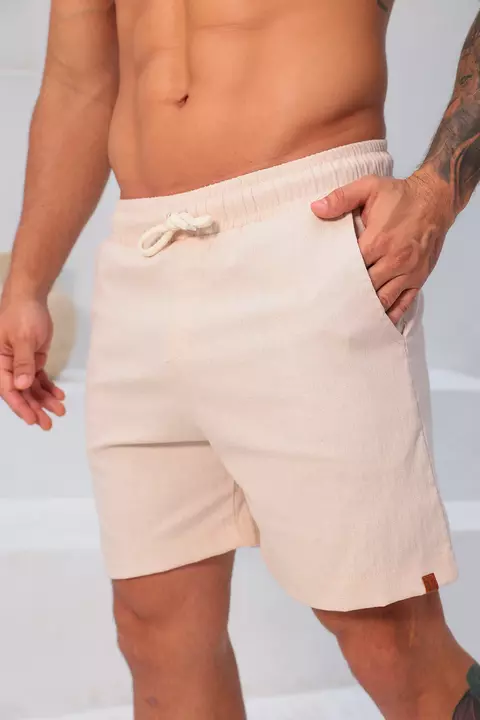 Shorts Linho Resort Champanhe 1 - comprar online