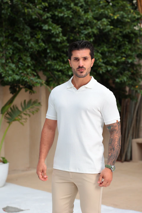 Camiseta Polo Canelada OFF White - comprar online