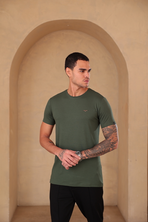 Camiseta Slim Bamboo Verde - comprar online