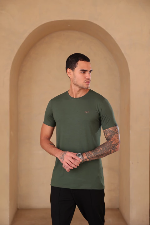 Camiseta Slim Bamboo Verde - comprar online