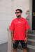 Camiseta Over Borracha Brasão Vermelha