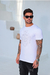Camiseta Slim Brasão Strass Branca - loja online