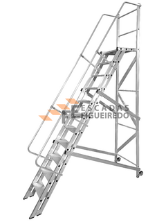 Escada Trepadeira 10+1 - 2,75m - 150kg - Escada Plataforma de Alumínio Padrão