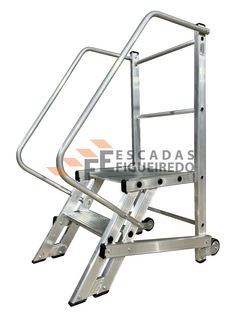 Escada Trepadeira 1+1 - 0,50m - 150kg - Escada Plataforma de Alumínio Padrão