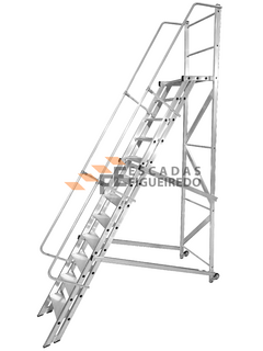 Escada Trepadeira 11+1 - 3,00m - 150kg - Escada Plataforma de Alumínio Padrão