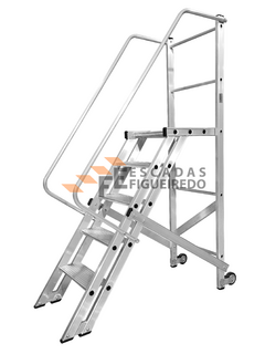 Escada Trepadeira 4+1 - 1,25m - 150kg - Escada Plataforma de Alumínio Padrão