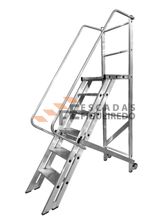 Escada Trepadeira 5+1 - 1,50m - 150kg - Escada Plataforma de Alumínio Padrão