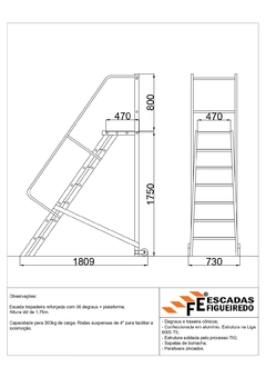 Escada Trepadeira 6+1 - 1,75m - 300kg - Escada Plataforma de Alumínio Reforçada