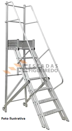 Escada Trepadeira 14+1 - 3,75m - 300kg - Escada Plataforma de Alumínio Reforçada NR12 (Plataforma 60x60cm) na internet