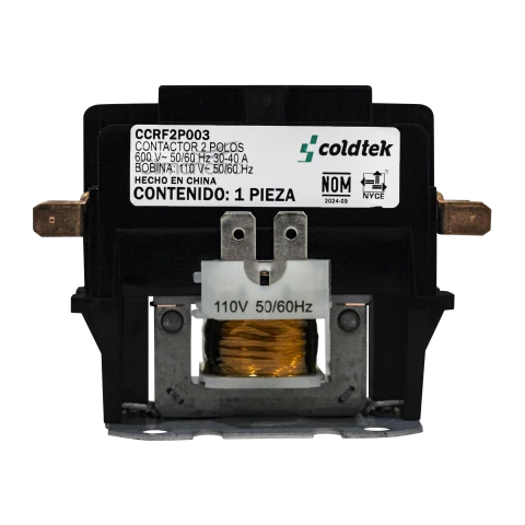 CONTACTOR 2 POLOS 30 AMP BOBINA 110V COLDTEK CCRF2P003 - comprar en línea
