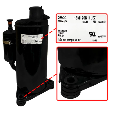 COMPRESOR ROTATIVO CONVENCIONAL 1.5 TON 220V R22 GMCC MOD. HSM170N11UEZ - comprar en línea