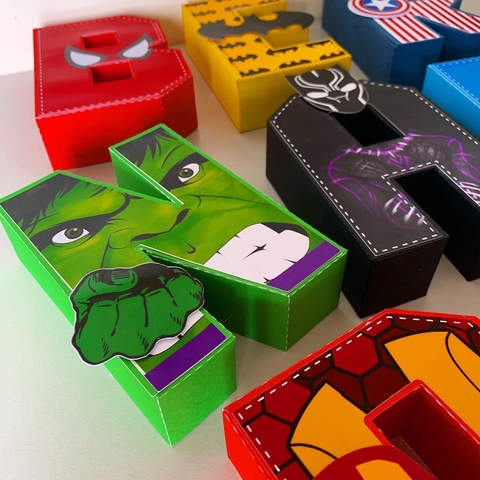 Letra 3D Super Heróis