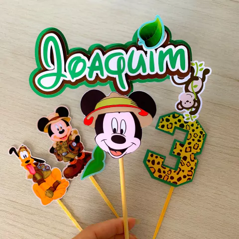 Topper de Bolo Mickey Safari