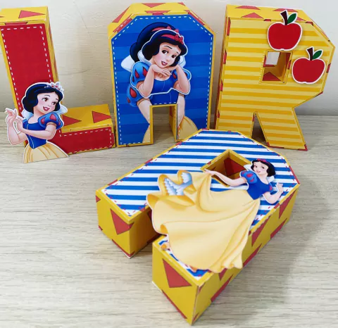 Letra 3D Branca de Neve
