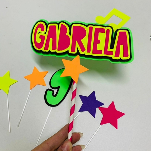 Topper de Bolo Neon