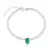Pulseira Toda em Pérola com Pedra Quadrada Esmeralda