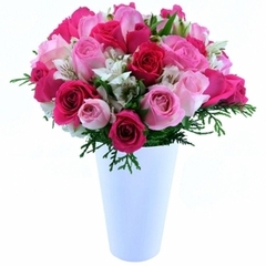 Fuchsia White Vase Arrangement