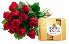 Ramo de Rosas con Caramelo Ferrero Rocher - comprar online