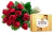 Bouquet of Roses with Ferrero Rocher Candy - buy online