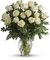 Luxurious Vase 18 White Roses