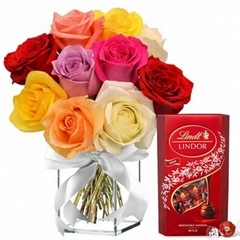 Aquário Carinho em Rosas e Box Lindt