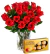 Florero 20 Rosas Rojas y Ferrero Rocher